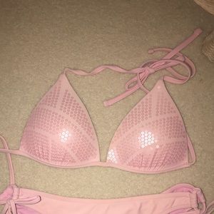 Pink sequin bikini top!
